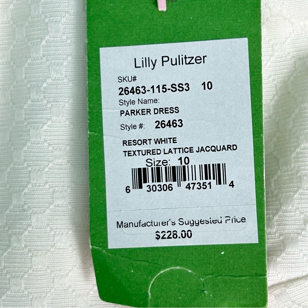 🎉HP🎉 Lilly Pulitzer Parker Resort White Textured Lattice Jacquard Dress - Picture 9 of 14